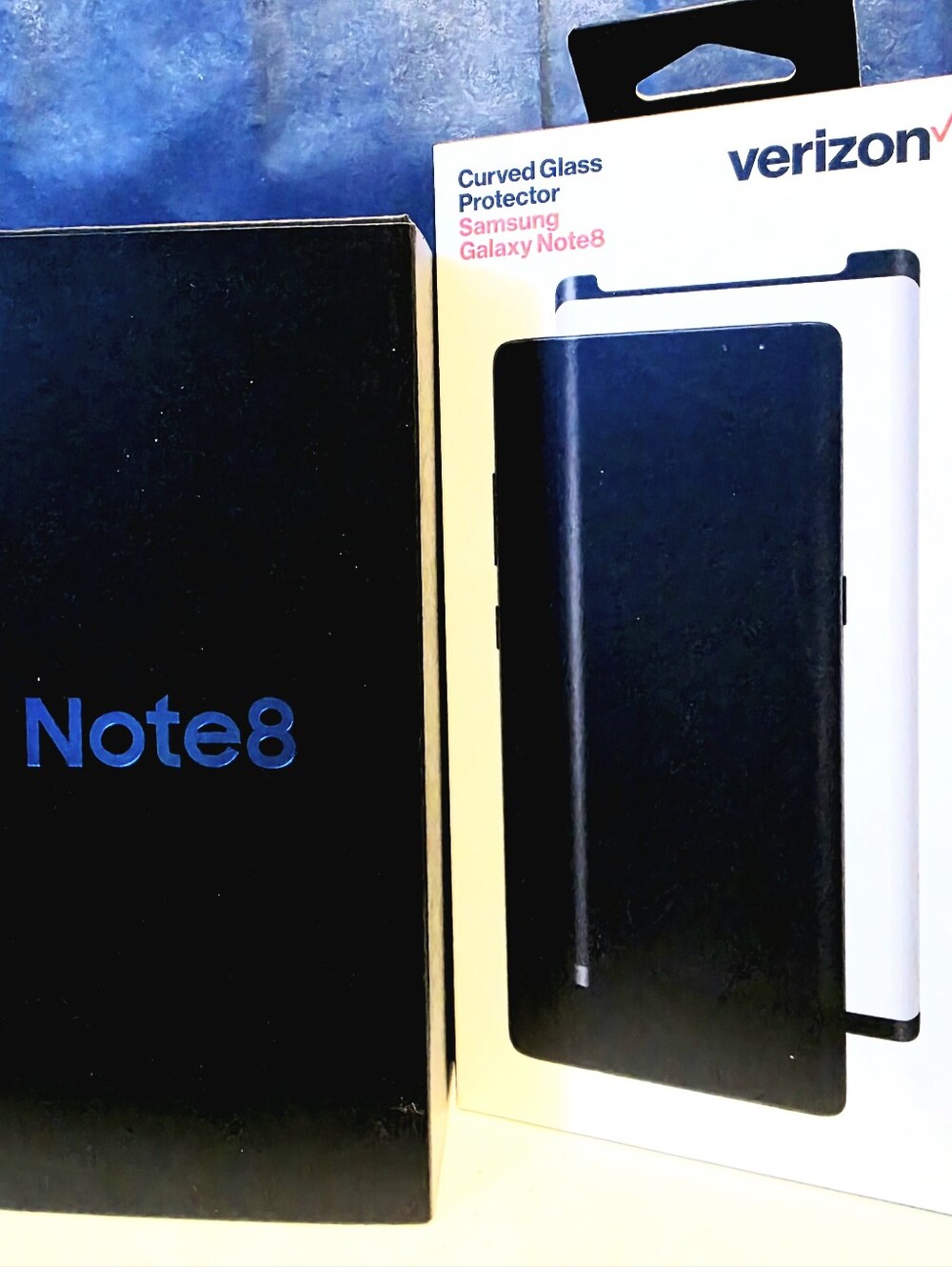 Samsung Galaxy Note 8 empty box+manual no acc + Verizon Curved Glass Protector